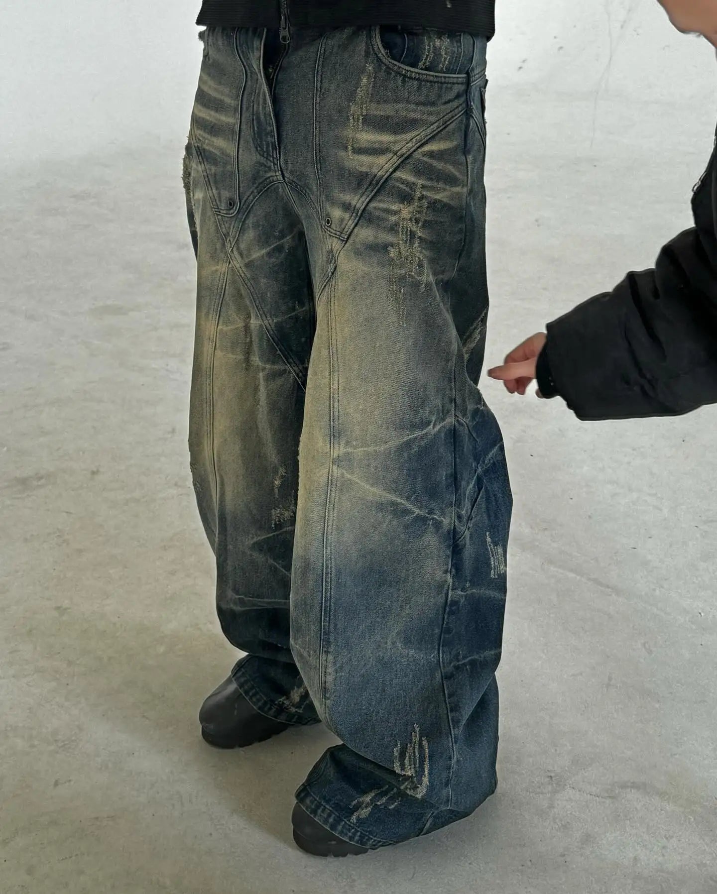Y2K Jeans Retro Distressed High Waisted Baggy Jeans Punk Hip Hop Men Women Wide Leg Straight Denim Pants Slouchy Streetwear