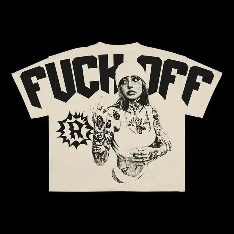 Hip Hop Goth Oversized T Shirt Graphic Print Y2K Top Harajuku Punk Diverse Men and Women Graphic T Shirts New Streetwear Tops