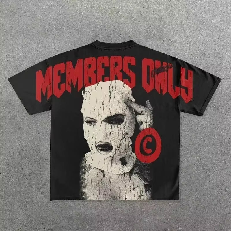 Hip Hop Goth Oversized T Shirt Graphic Print Y2K Top Harajuku Punk Diverse Men and Women Graphic T Shirts New Streetwear Tops