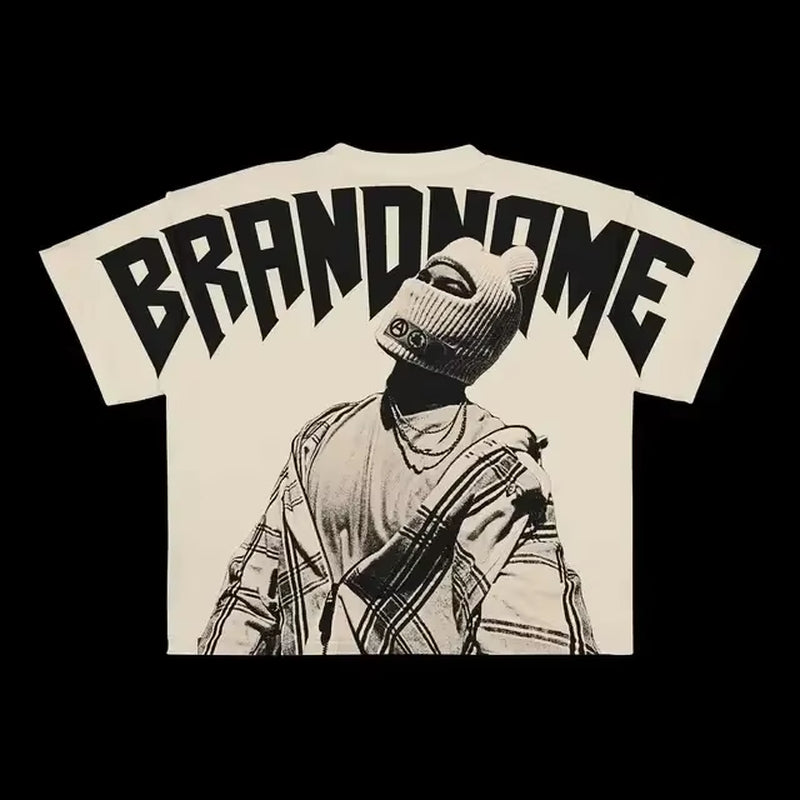 Hip Hop Goth Oversized T Shirt Graphic Print Y2K Top Harajuku Punk Diverse Men and Women Graphic T Shirts New Streetwear Tops