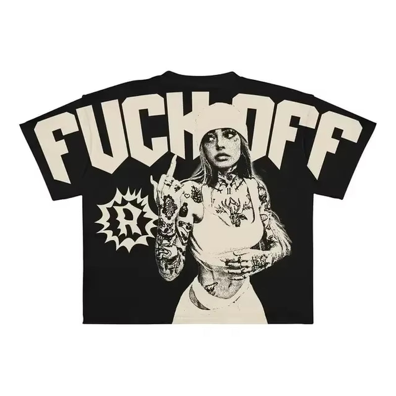 Hip Hop Goth Oversized T Shirt Graphic Print Y2K Top Harajuku Punk Diverse Men and Women Graphic T Shirts New Streetwear Tops