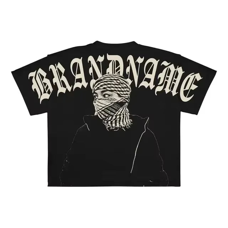 Hip Hop Goth Oversized T Shirt Graphic Print Y2K Top Harajuku Punk Diverse Men and Women Graphic T Shirts New Streetwear Tops