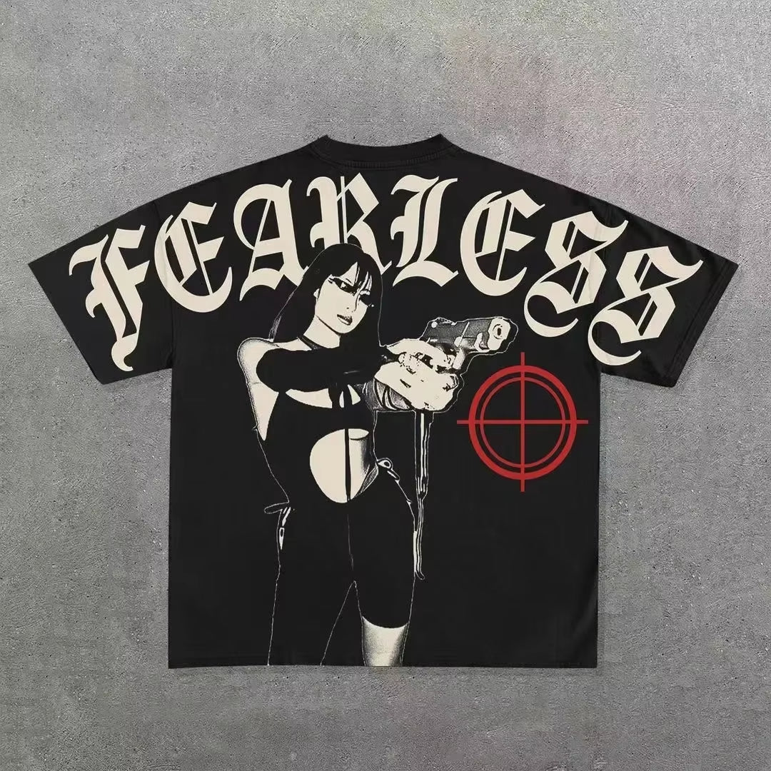 Hip Hop Goth Oversized T Shirt Graphic Print Y2K Top Harajuku Punk Diverse Men and Women Graphic T Shirts New Streetwear Tops