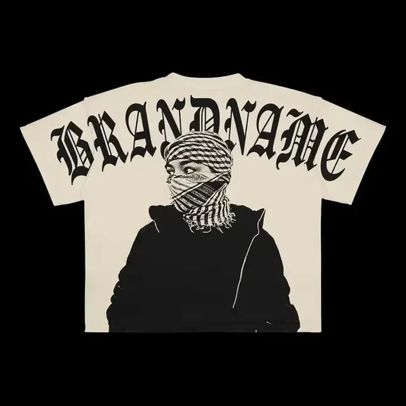 Hip Hop Goth Oversized T Shirt Graphic Print Y2K Top Harajuku Punk Diverse Men and Women Graphic T Shirts New Streetwear Tops