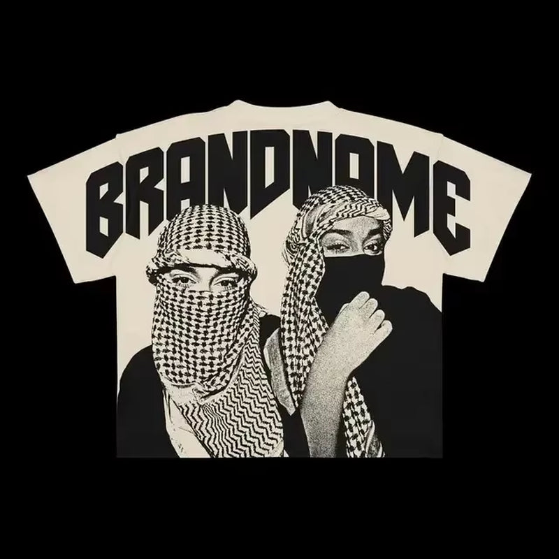 Hip Hop Goth Oversized T Shirt Graphic Print Y2K Top Harajuku Punk Diverse Men and Women Graphic T Shirts New Streetwear Tops