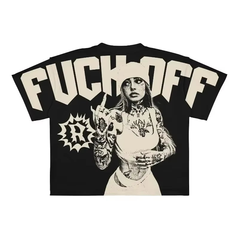 Hip Hop Goth Oversized T Shirt Graphic Print Y2K Top Harajuku Punk Diverse Men and Women Graphic T Shirts New Streetwear Tops