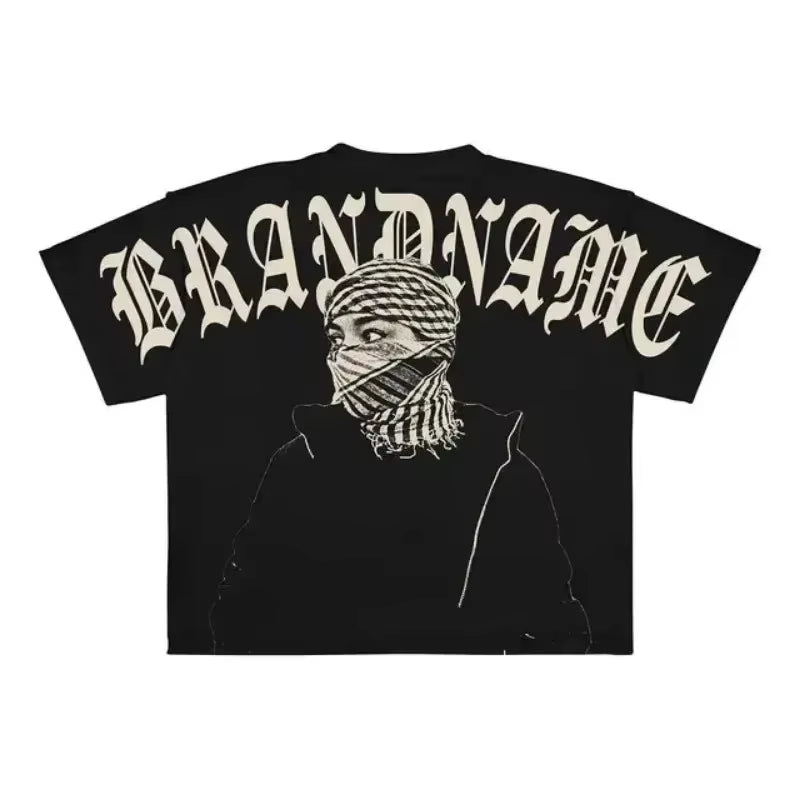 Hip Hop Goth Oversized T Shirt Graphic Print Y2K Top Harajuku Punk Diverse Men and Women Graphic T Shirts New Streetwear Tops