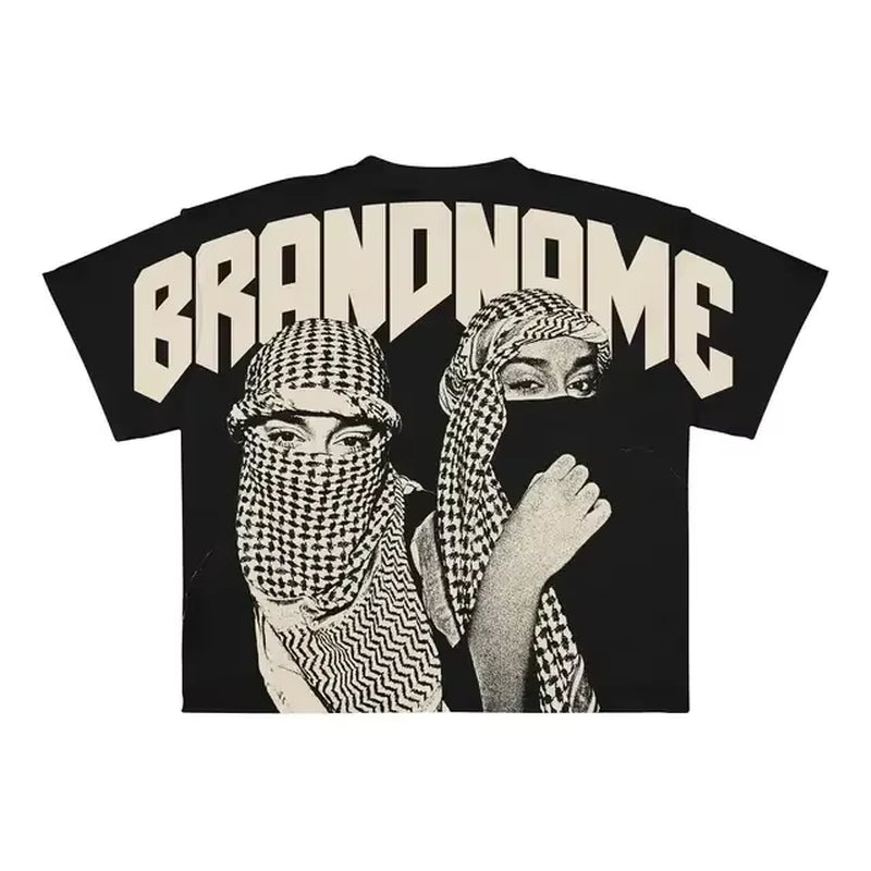 Hip Hop Goth Oversized T Shirt Graphic Print Y2K Top Harajuku Punk Diverse Men and Women Graphic T Shirts New Streetwear Tops
