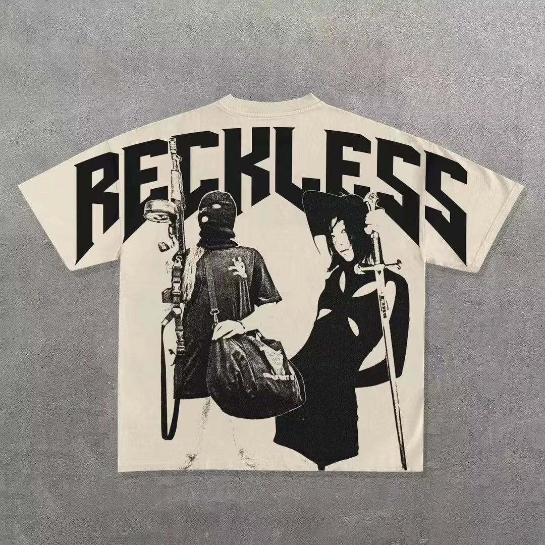 Hip Hop Goth Oversized T Shirt Graphic Print Y2K Top Harajuku Punk Diverse Men and Women Graphic T Shirts New Streetwear Tops