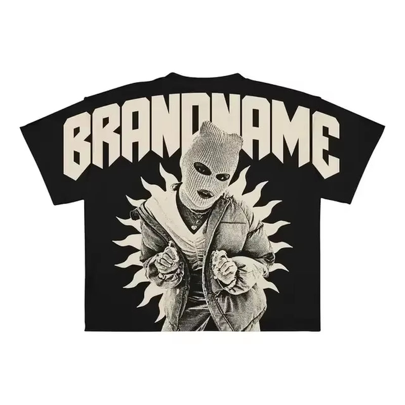 Hip Hop Goth Oversized T Shirt Graphic Print Y2K Top Harajuku Punk Diverse Men and Women Graphic T Shirts New Streetwear Tops