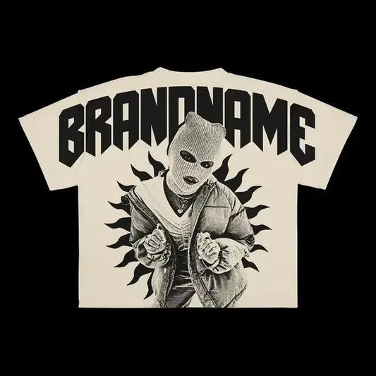 Hip Hop Goth Oversized T Shirt Graphic Print Y2K Top Harajuku Punk Diverse Men and Women Graphic T Shirts New Streetwear Tops